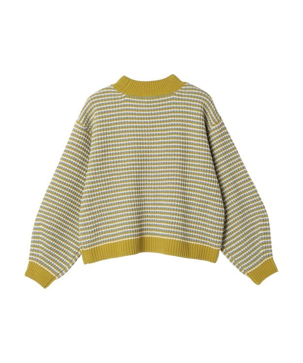 earth music&ecology マットベロアモールプルオーバー Border Yellow