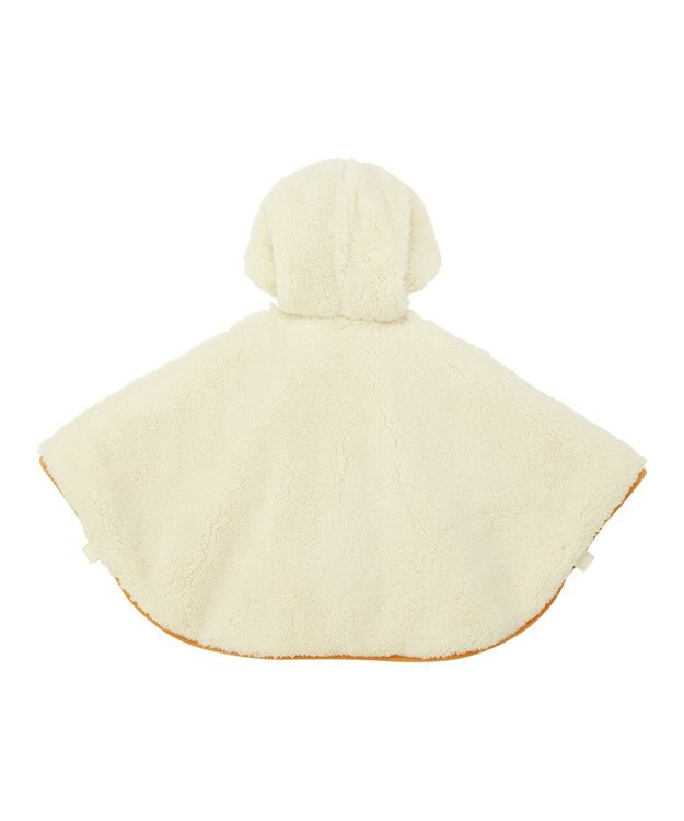 MIKI HOUSE HOT BISCUITS カラフルビーンズ 裏ボアフリース リバーシブル総柄マント マルチカラー