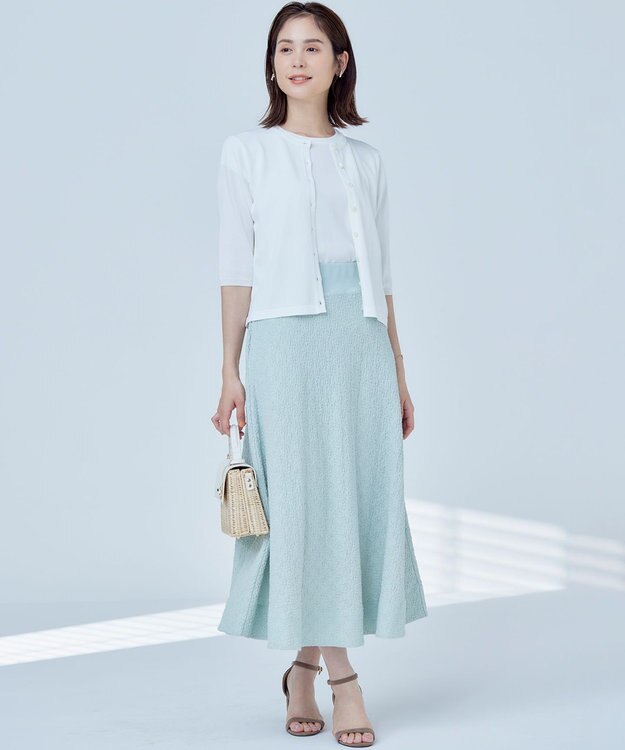 組曲 【2SET・WEB限定】フラワーレース5分袖ツイン ニット アイボリー系