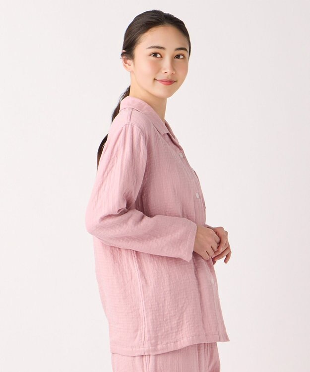 UCHINO マシュマロガーゼベーシックレディスパジャマ ピンクグレー