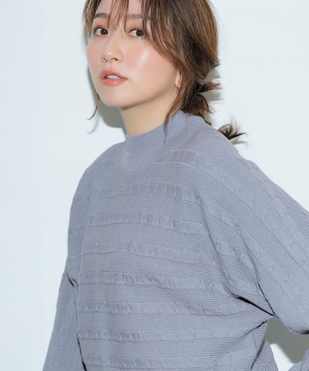 ANY SIS S 【2SET】ニット ボレロ × ワンピース セット ライトブルー×アイボリー