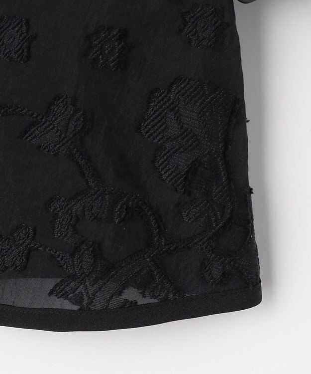 ANY SIS 【2SET】ジャガード ケープ トップス × サロペット ブラック