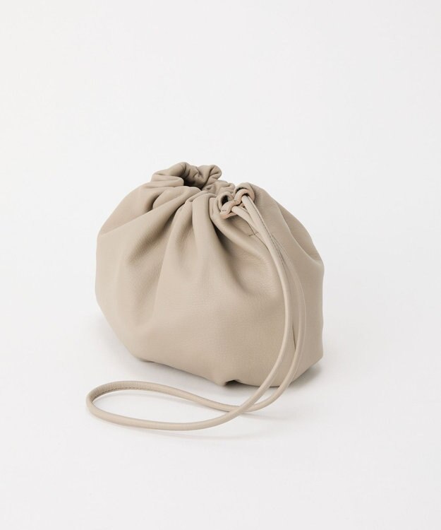 russet レザー巾着4WAYショルダーバッグ(CE-1454) GrayBeige