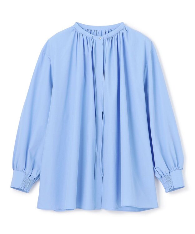 UNFILO ギャザーブラウス ブルー