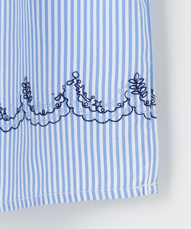 組曲 KIDS 【150-160cm】ビーチコーミングストライプ Tシャツ シーブルー系1