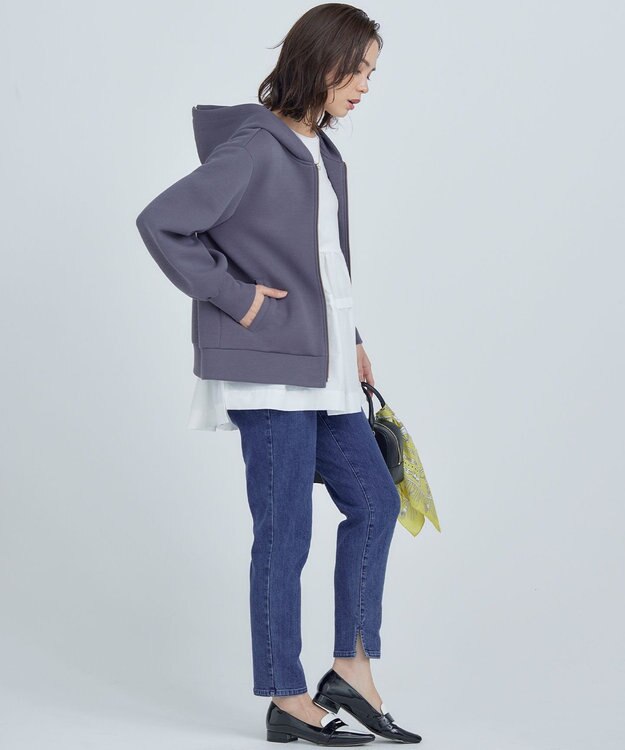 組曲 ダンボールジャージー ジップアップパーカー チャコールグレー系