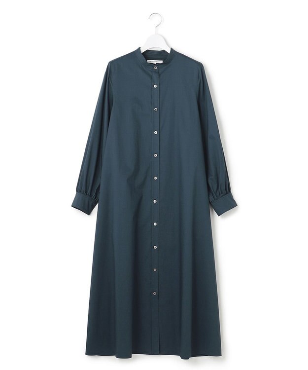 23区 【洗える】コンパクトコットンツイル シャツ ワンピース マリンブルー系
