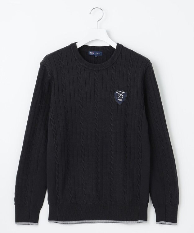 23区GOLF 【MEN】【ウォッシャブル】ストレッチ カラーニット ネイビー系