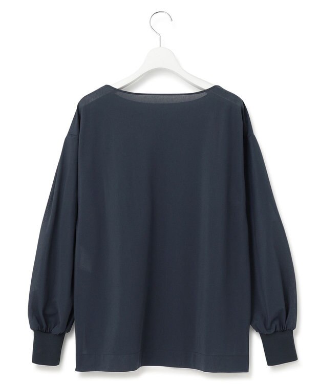 23区 【洗える】クリアトリコットジャージー ボートネック カットソー グレイッシュブルー