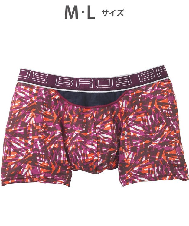 WACOAL MEN ボクサーパンツ 風が通ってムレ軽減。 ダブルエアスルータイプ 吸汗速乾 前閉じ GT3910 /ブロス バイ ワコールメン ワイン