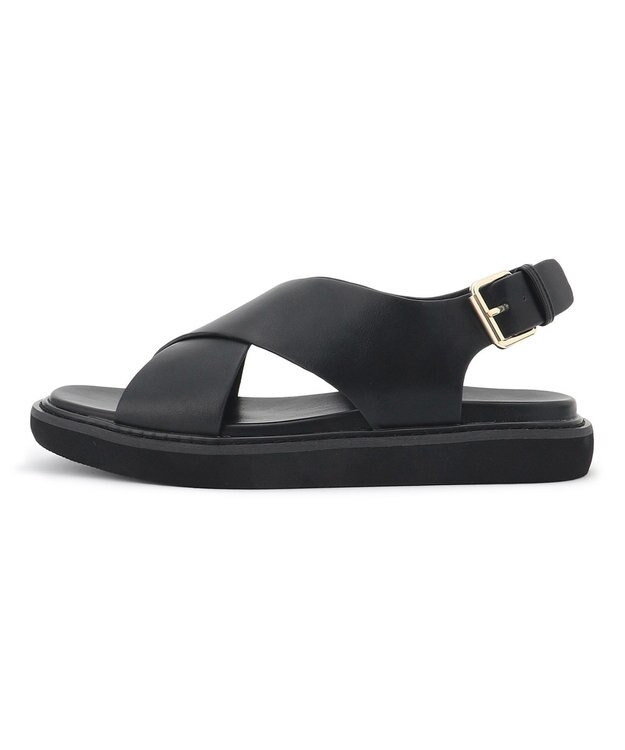 23区 【Oggi8月号掲載】クロス サンダル ブラック系