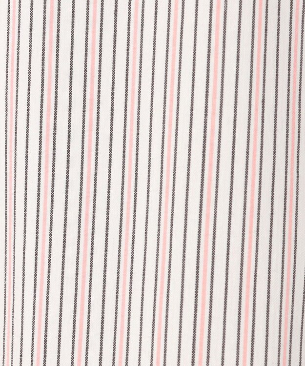 J.PRESS LADIES 【洗える】BEZコットンナイロン ストライプ シャツカラー ブラウス ピンク×ホワイトストライプ系1