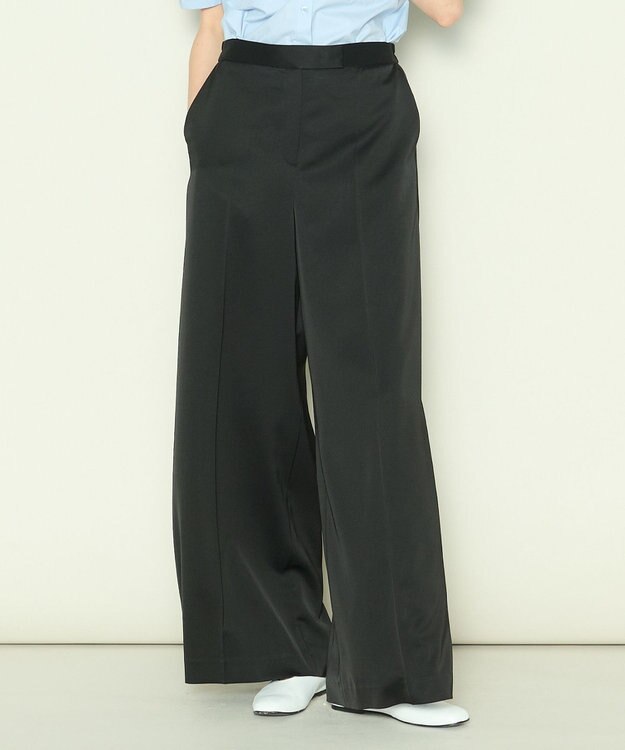 JOSEPH 【洗える】ドレーピーベネシャン　ワイドトラウザーズ Black