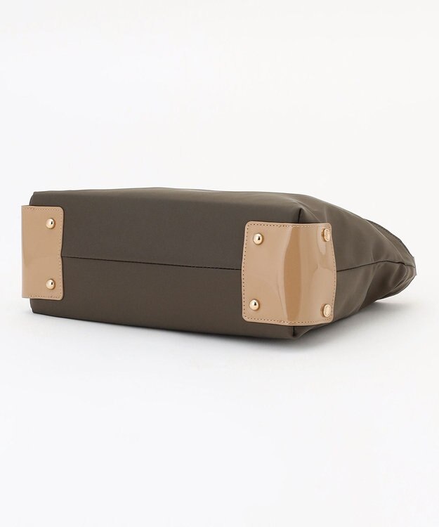 LA BAGAGERIE ツイルナイロン×エナメル 2WAYトートバッグ Sサイズ カーキ