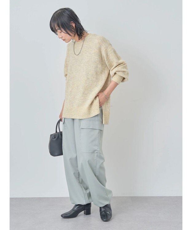 Green Parks ラメ糸ミックスニットプルオーバー Yellow