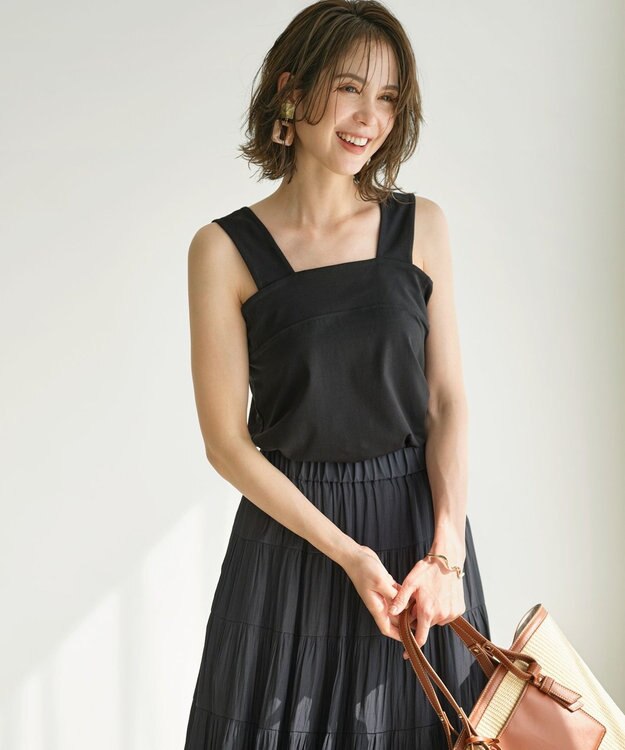 組曲 S ストレッチ スクエアタンク ブラック系