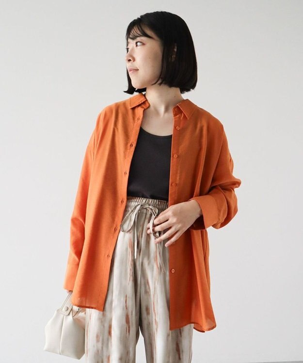 Green Parks ””とろっ””とシルキーシャツ Orange