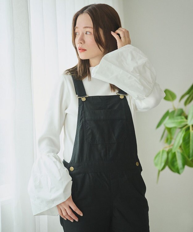 #Newans 【洗える】コンビネーションベルスリーブニット ホワイト