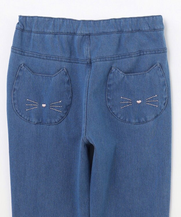 ANY KIDS カット デニム パンツ ブルー