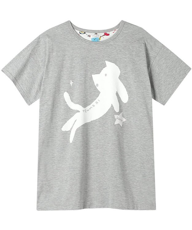 tsumori chisato SLEEP ツモリチサト トップス ルームウエア 4分袖 綿100%(本体) 天竺素材 レディース UTT150 /ワコール グレー
