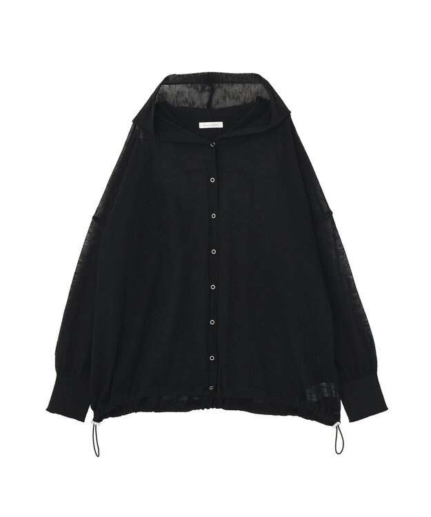 Green Parks リングドットニットパーカー Black