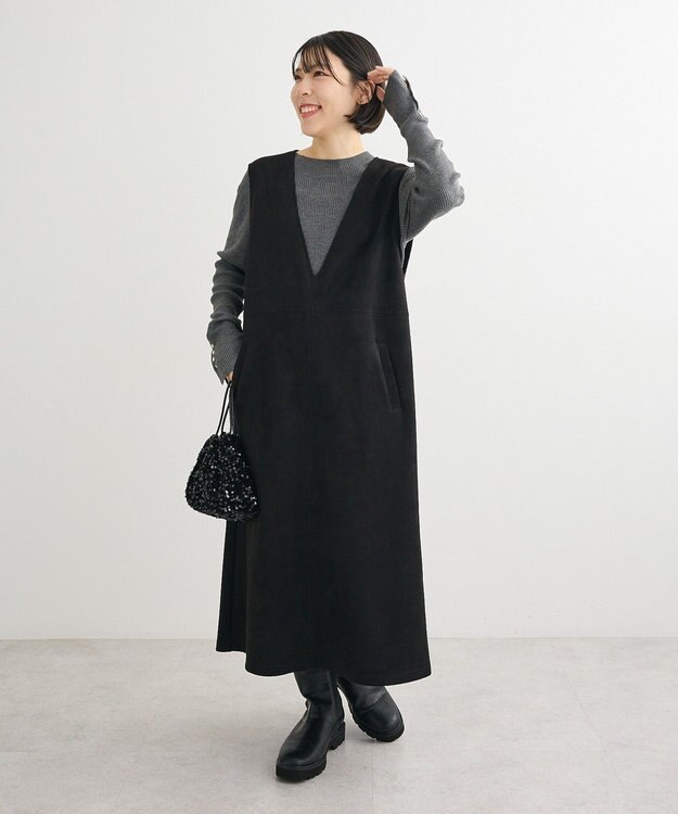 Green Parks 袖口金釦リブニットプルオーバー Gray Mixture