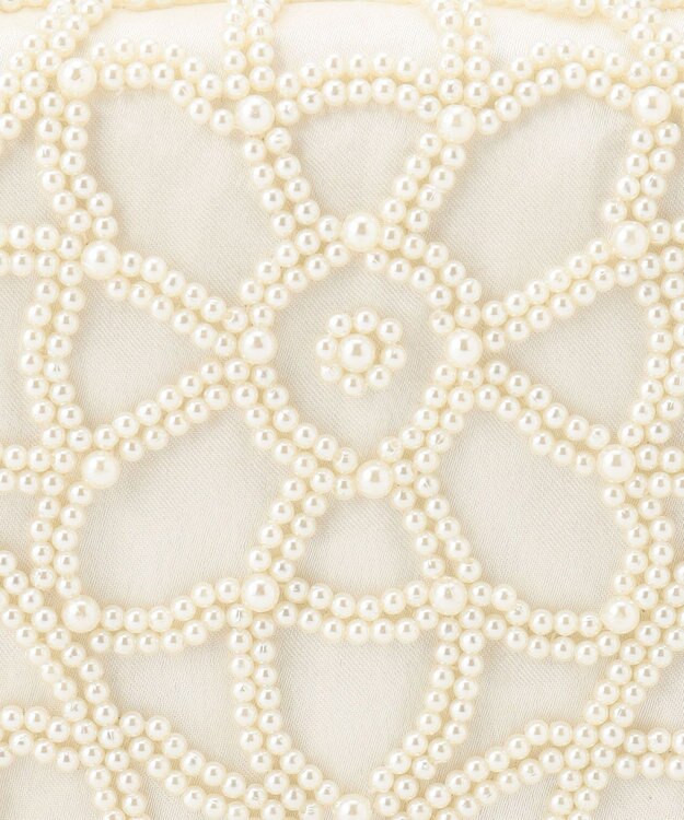 GRACE CONTINENTAL パールフラワークラッチバッグ ベージュ