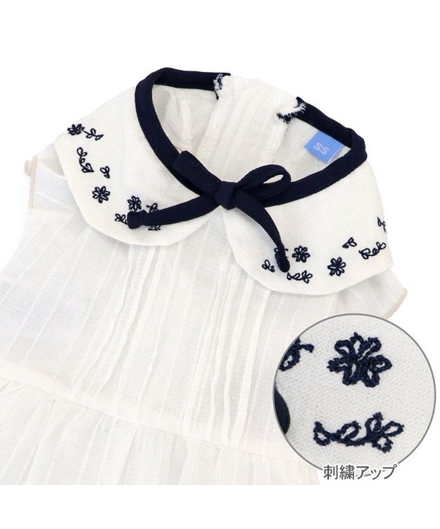 PET PARADISE ペットパラダイス エンブロイダリー ワンピース 小型犬 ホワイト×ブラック