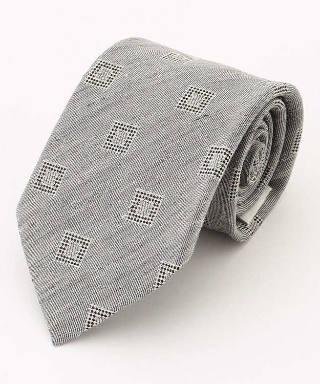JOSEPH ABBOUD 【日本縫製】シャドースクエアジャガード ネクタイ ライトグレー系7
