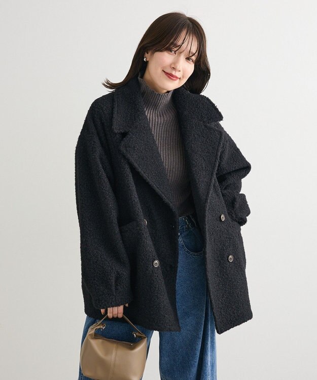 Green Parks ブークレＰコート Dark Navy