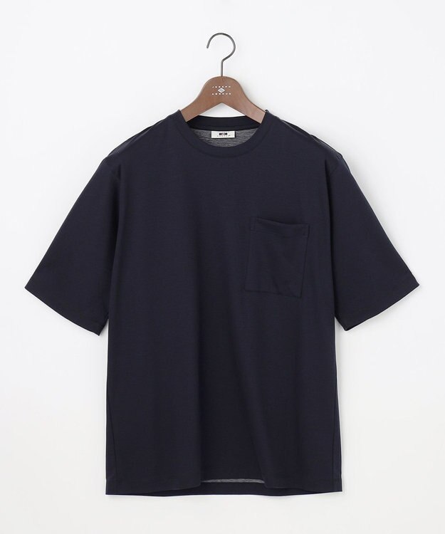 JOSEPH ABBOUD 【キングサイズ・ジャージー素材・ストレッチ】コンパクトコットンジャージー Tシャツ ネイビー系