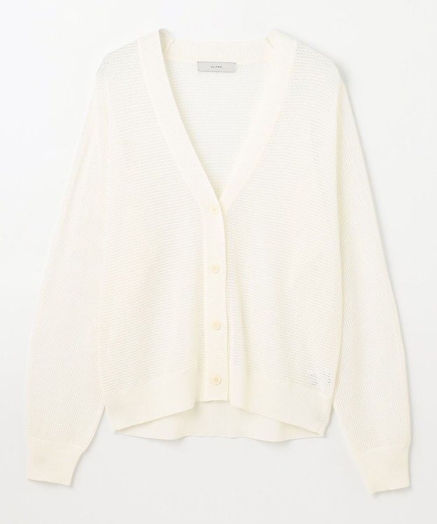 ANY L メッシュＶネックニットカーディガン エクリュ