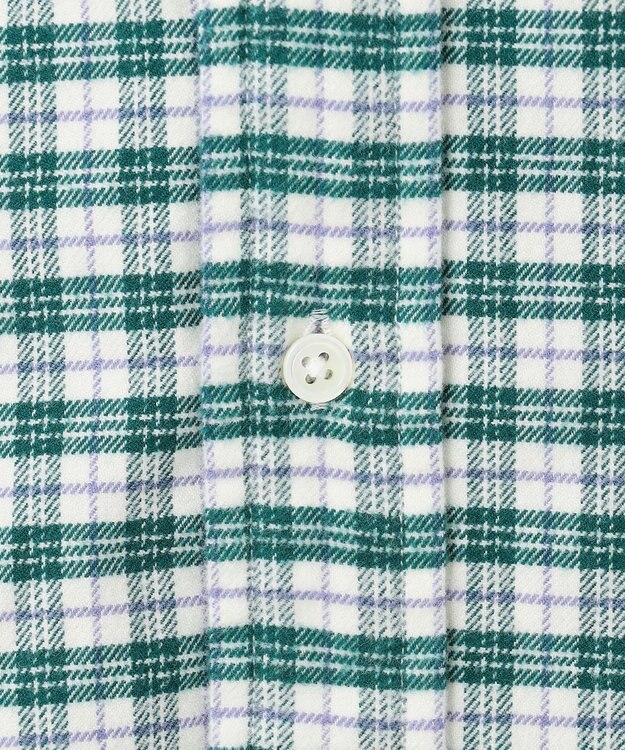 J.PRESS MEN ストレッチ コットンネルシャツ グリーン系3