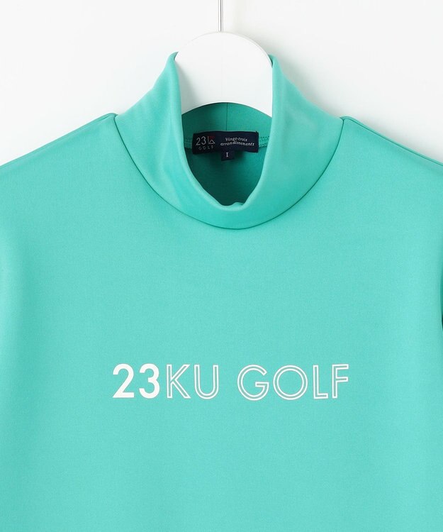 23区GOLF 冬の暖か名品トップス【WOMEN】ストレッチ 裏フリース ピーコックグリーン系