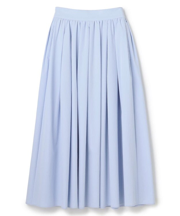 uncrave クールタッチカラータイプライター フレアスカート サックス