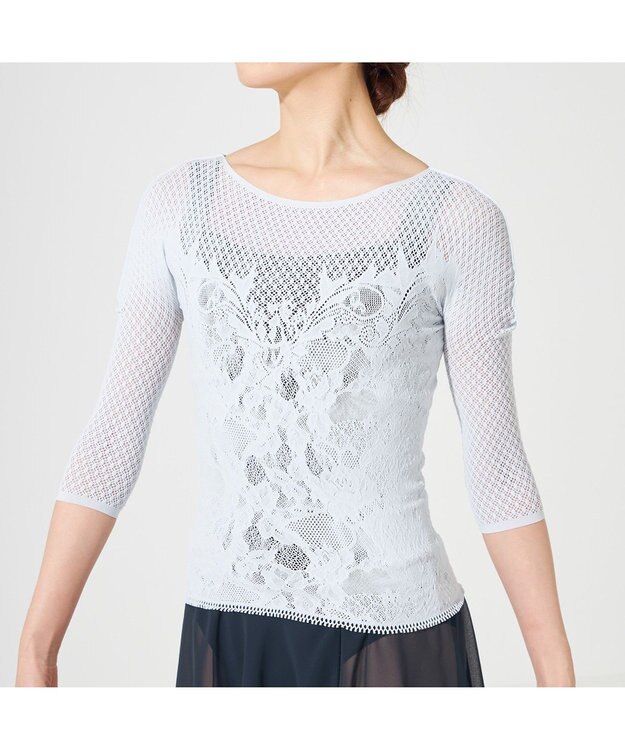 Chacott 【ノーソーイングニット】キシリトールボートネックトップ ベビーブルー