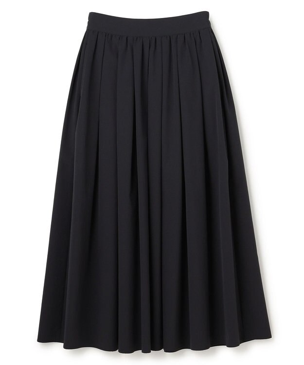 uncrave クールタッチカラータイプライター フレアスカート ブラック