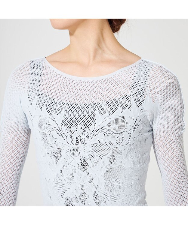 Chacott 【ノーソーイングニット】キシリトールボートネックトップ ベビーブルー