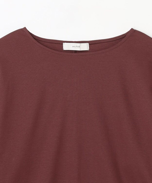 ANY シルケットスムースパフスリーブトップス ボルドー