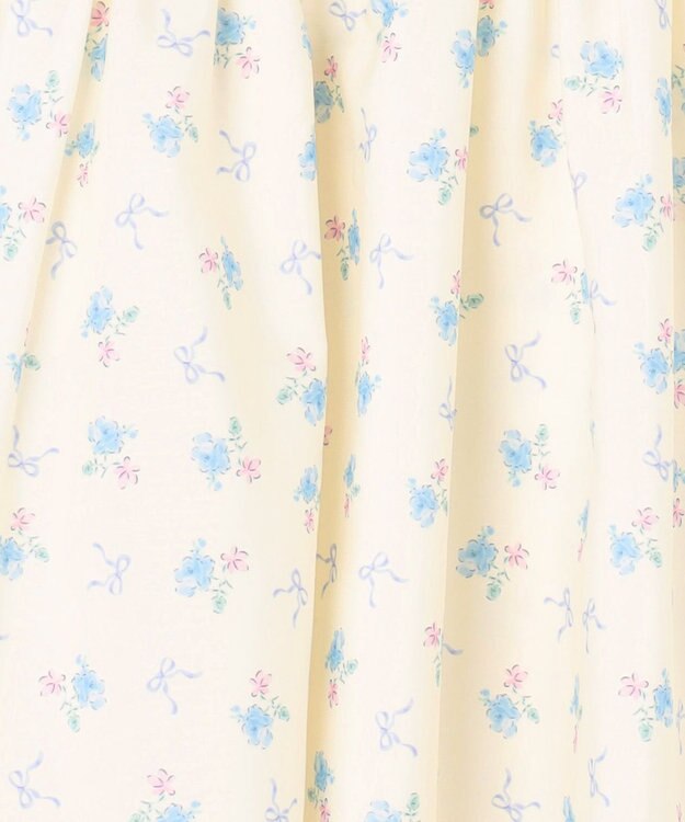 ANY KIDS 【洗濯機可能】オンオフショルダーワンピース エクリュ×花柄