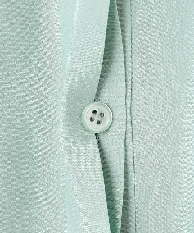 ICB 【洗える】ヌーディスローン  バンドカラーブラウス ライトグリーン系