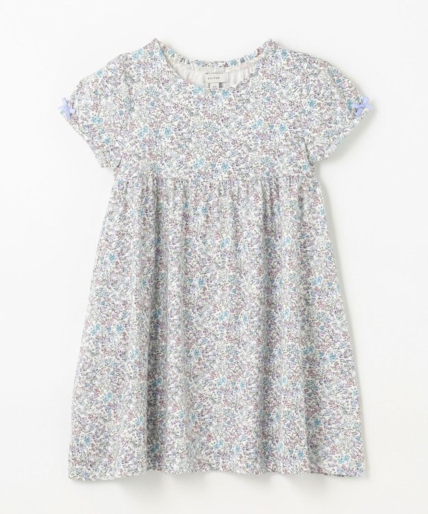 ANY KIDS カットソー サマー ワンピース サックスブルー系小花柄