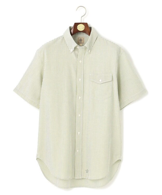 J.PRESS MEN 【WEB・一部店舗限定】シアサッカー 半袖シャツ / B.D. ダークグリーン系1