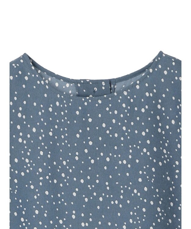 Green Parks 異素材ドットブラウス Blue