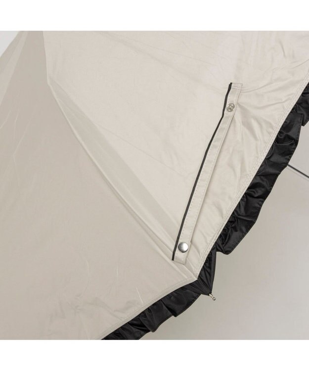 UNBILLION カシュネ cachenez / 【晴雨兼用】【日傘】UV カット率99％以上 PUバイカラーフリルトップレス折りたたみ傘 ベージュ