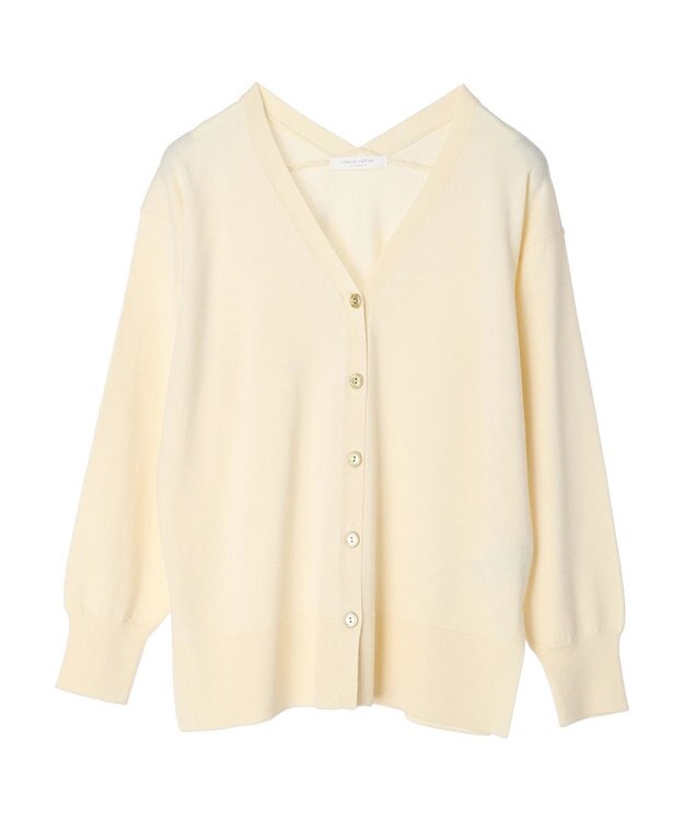 Green Parks ゴールド釦ニットカーディガン Off White
