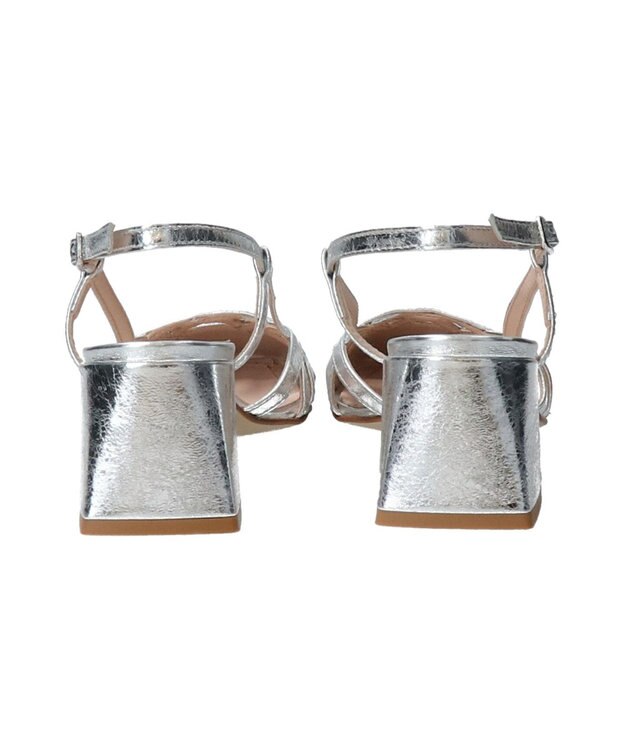 INTER-CHAUSSURES 【INTER-CHAUSSURES】スクエアトウチャンキーヒールバックバンド シルバー