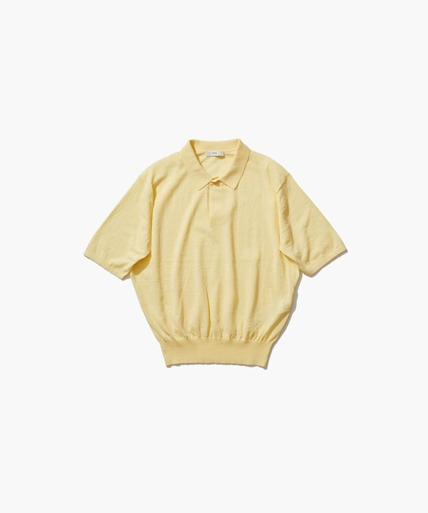 ATON RECYCLED FRESCA | ポロ ニット YELLOW