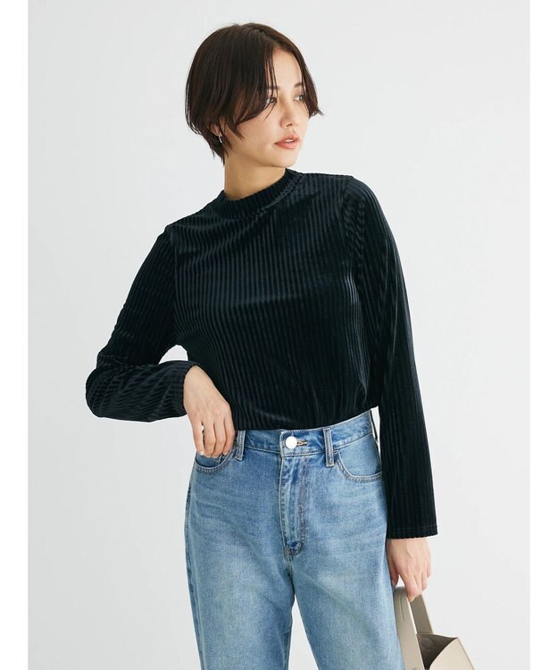 Green Parks ・ＳＵＧＡＲ　ＳＰＯＯＮ　ベロアストライプハイネック Black