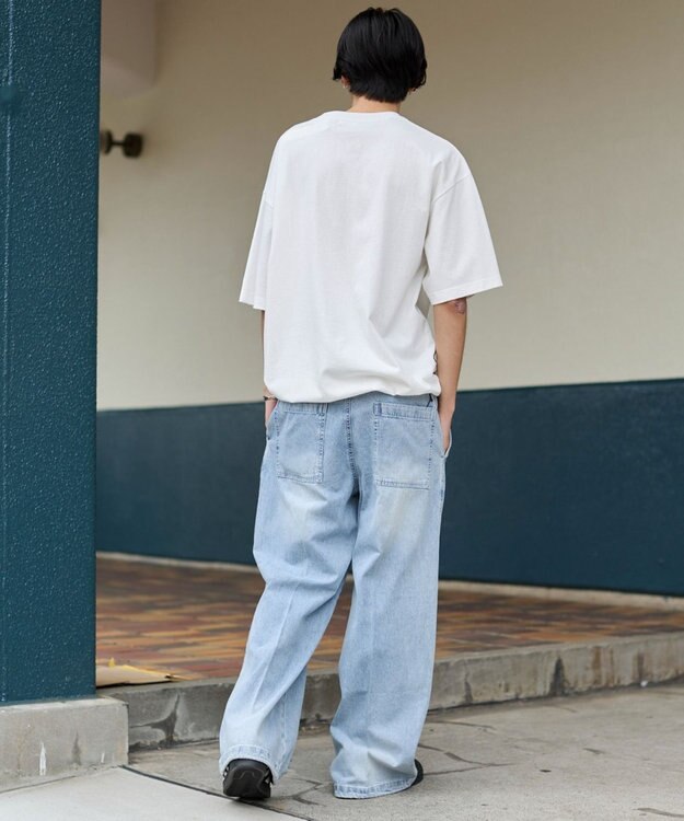 WEGO イージーバギーフレアデニムスラックス デニム淡加工色